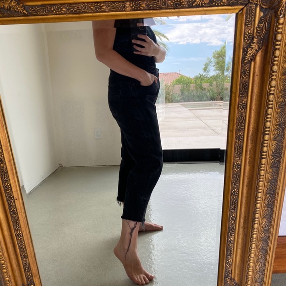 RALPH LAUREN black cropped fray hem jeans size 10 - Picture 5 of 16